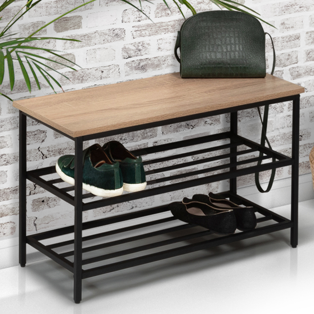 ID MARKET Banc d'entrée chaussures DETROIT design industriel