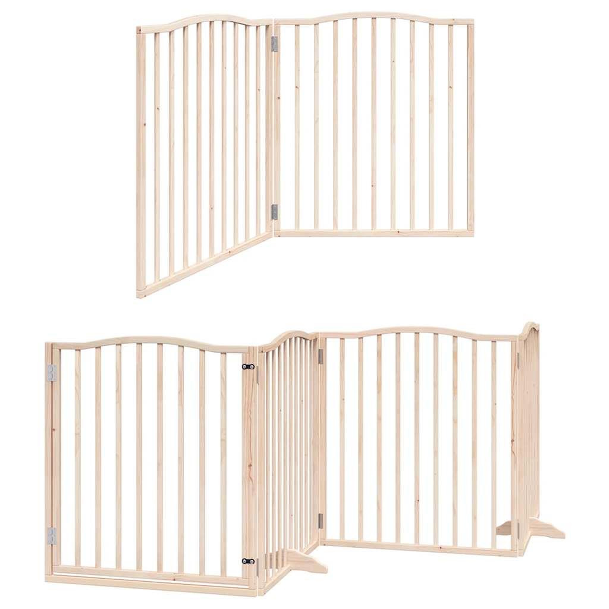 Voir la diapositive 6 : VIDAXL Barriere pour chien porte pliable 12 panneaux bois de peuplier