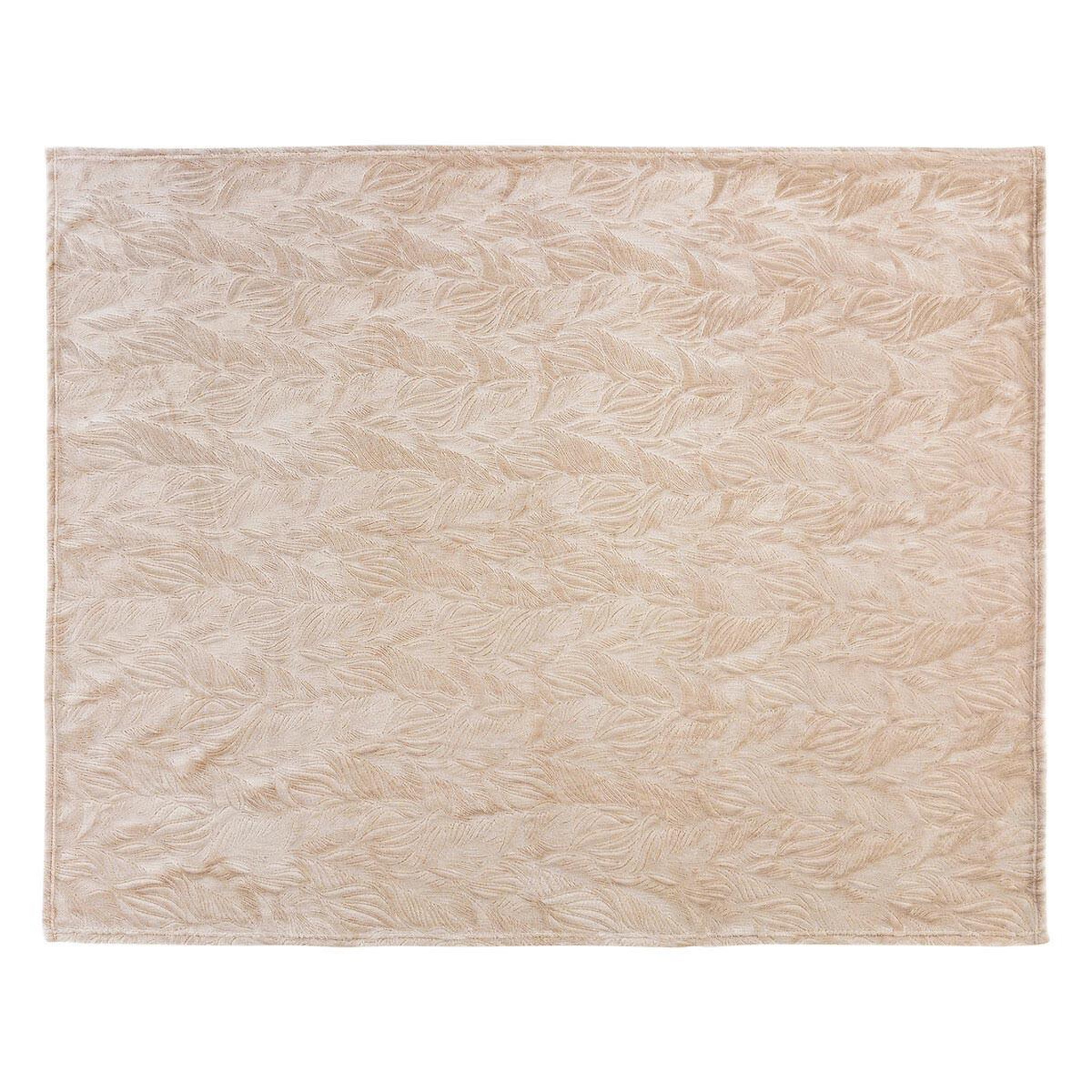 Voir la diapositive 3 : ATMOSPHERA Plaid déco flanelle  ryo  125x150cm beige lin