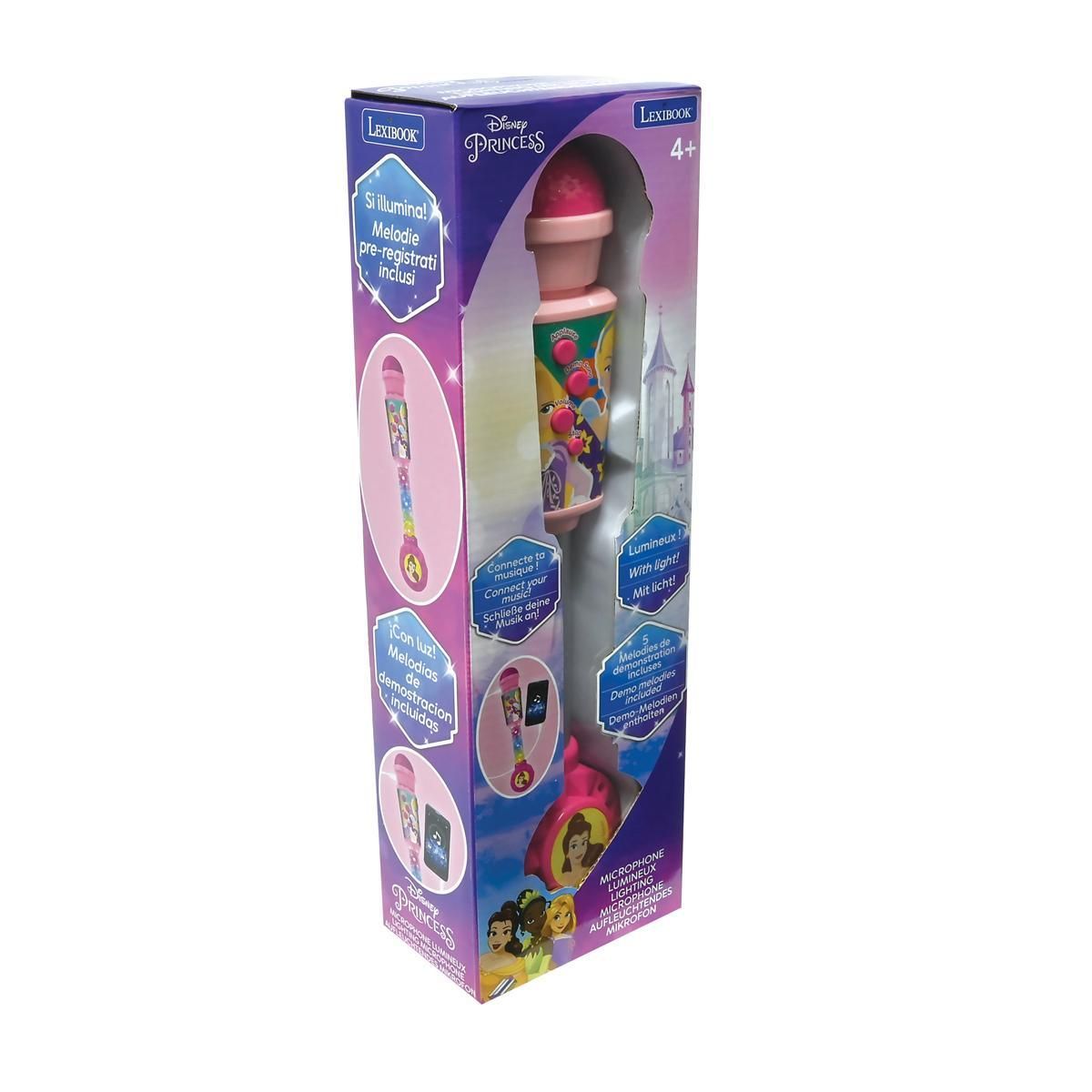 Lexibook Microphone Princesse Disney avec tube lumineux et enceinte