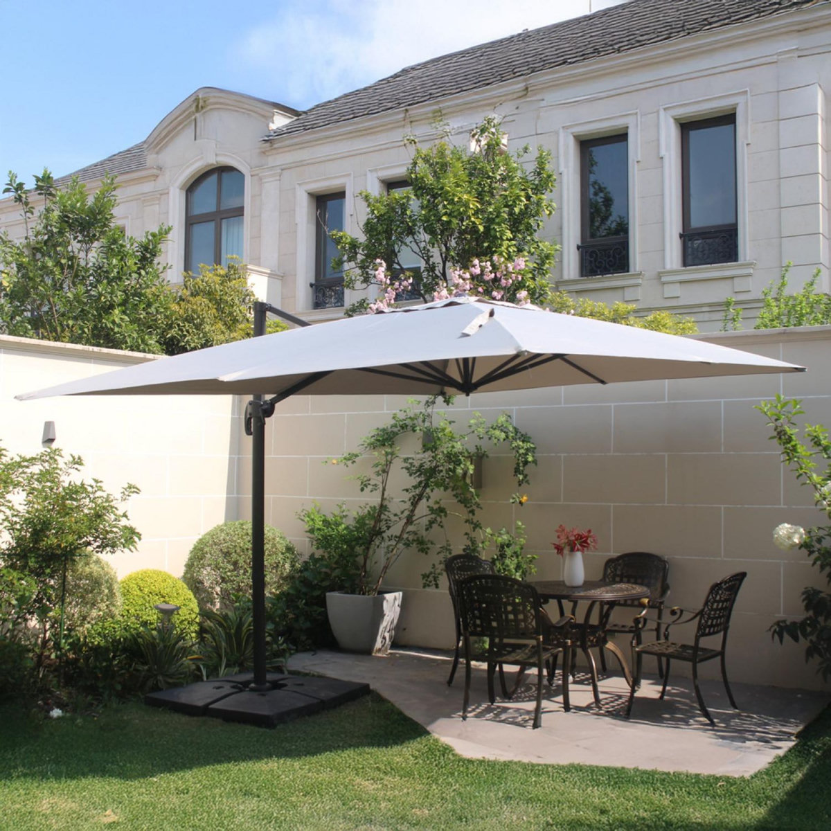 CONCEPT USINE Parasol déporté et rotatif 3 x 3m écru PALATINO