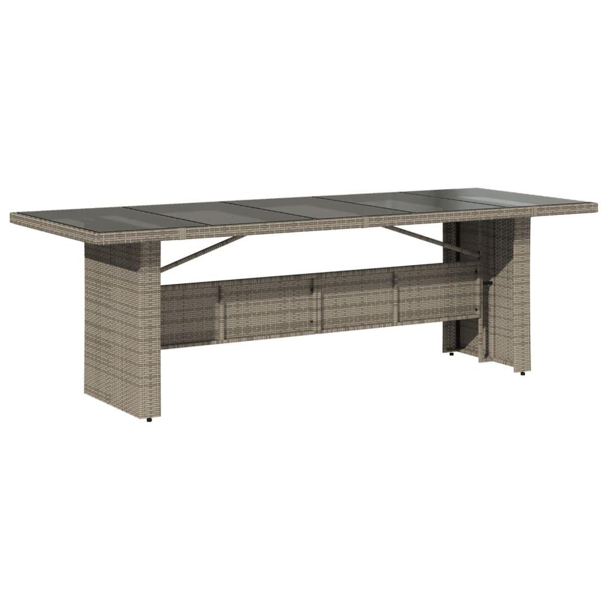 Voir la diapositive 3 : VIDAXL Ensemble a manger de jardin 9 pcs coussins gris resine tressee