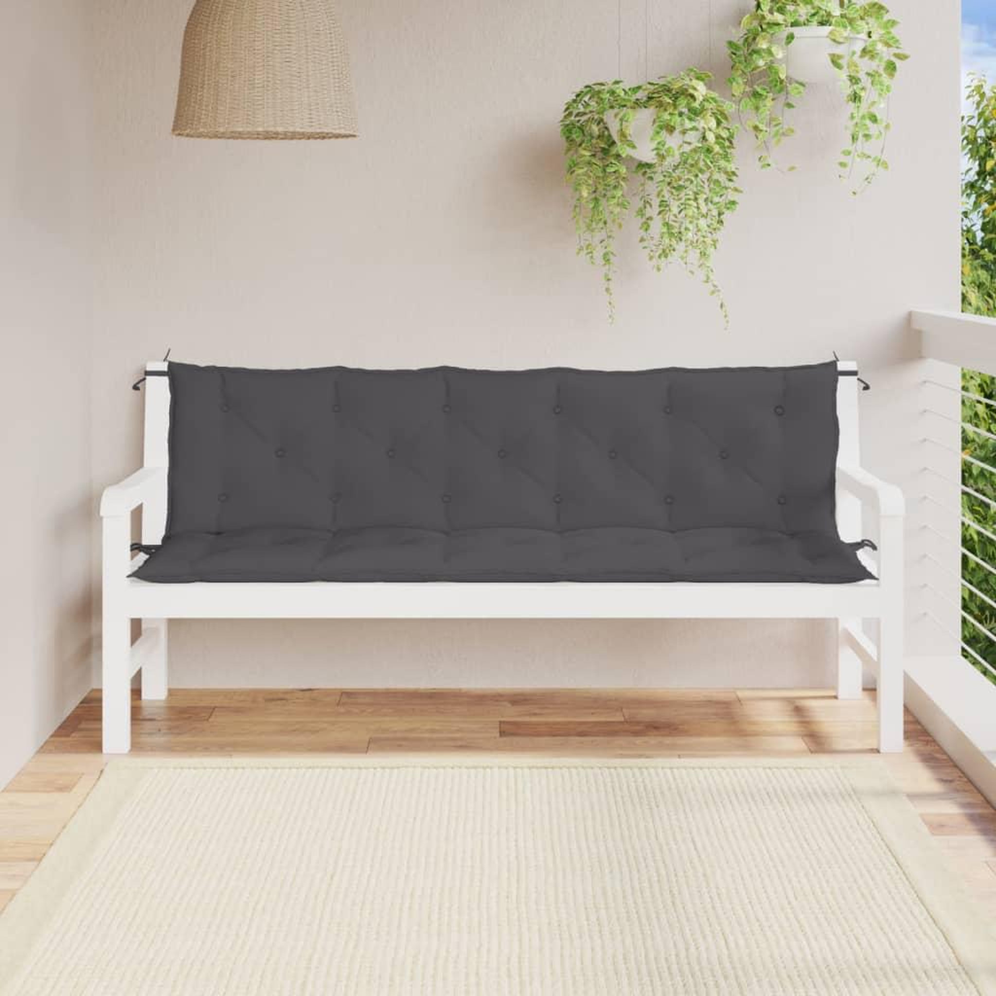 Voir la diapositive 3 : VIDAXL Coussin de banc de jardin anthracite tissu oxford
