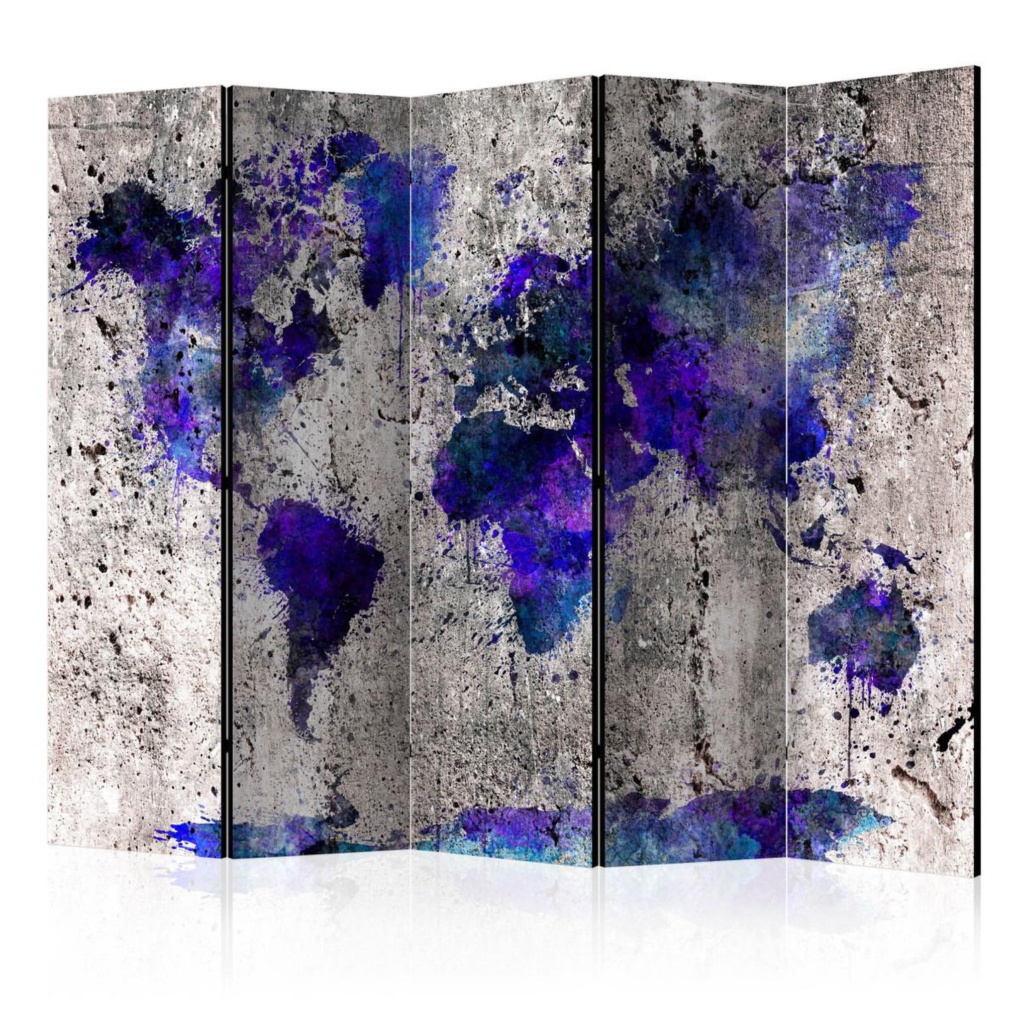 Paris Prix Paravent 5 volets  world map : ink blots  172x225cm