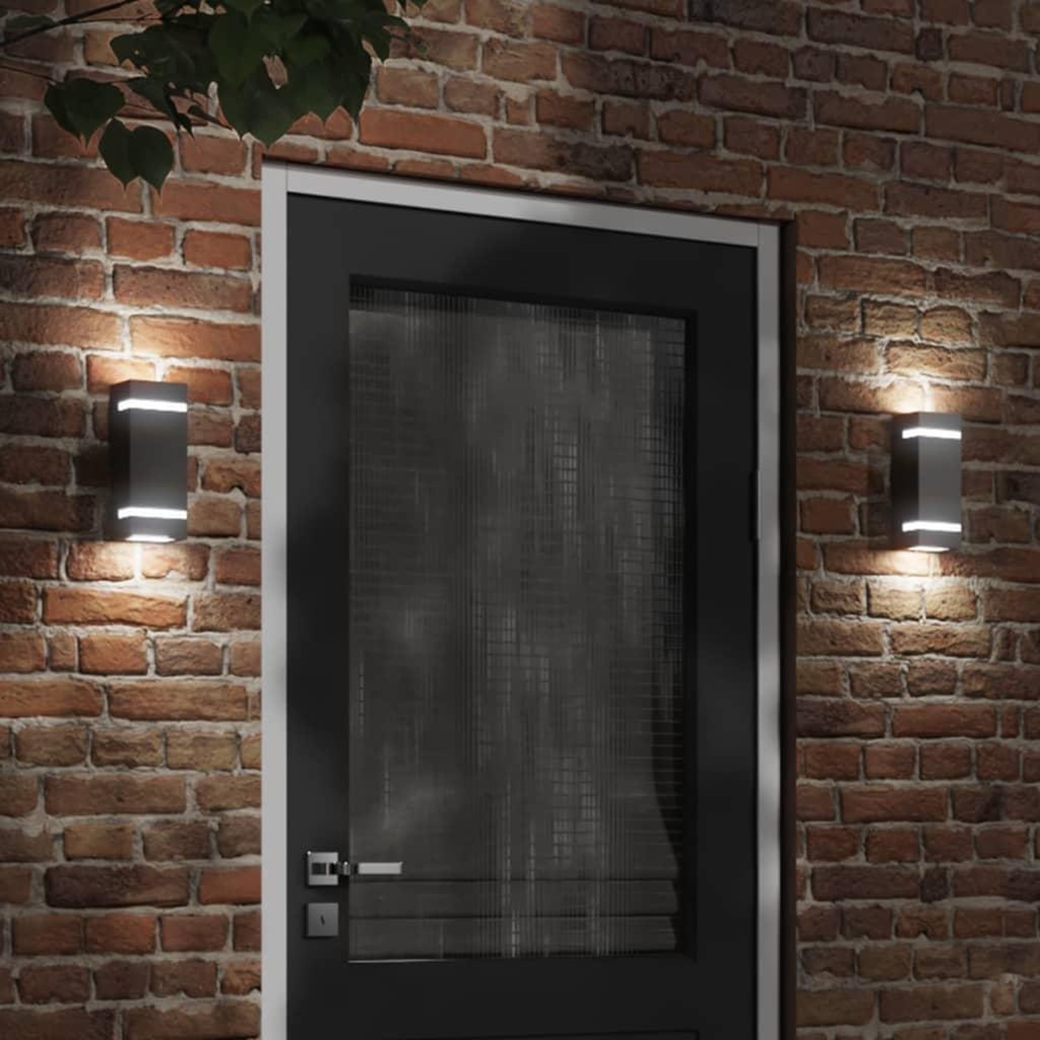 Voir la diapositive 1 : VIDAXL Appliques murales d'exterieur 2 pcs noir acier inoxydable