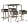 Voir la diapositive 2 : VIDAXL Ensemble de bar de jardin 5 pcs avec coussins gris poly rotin