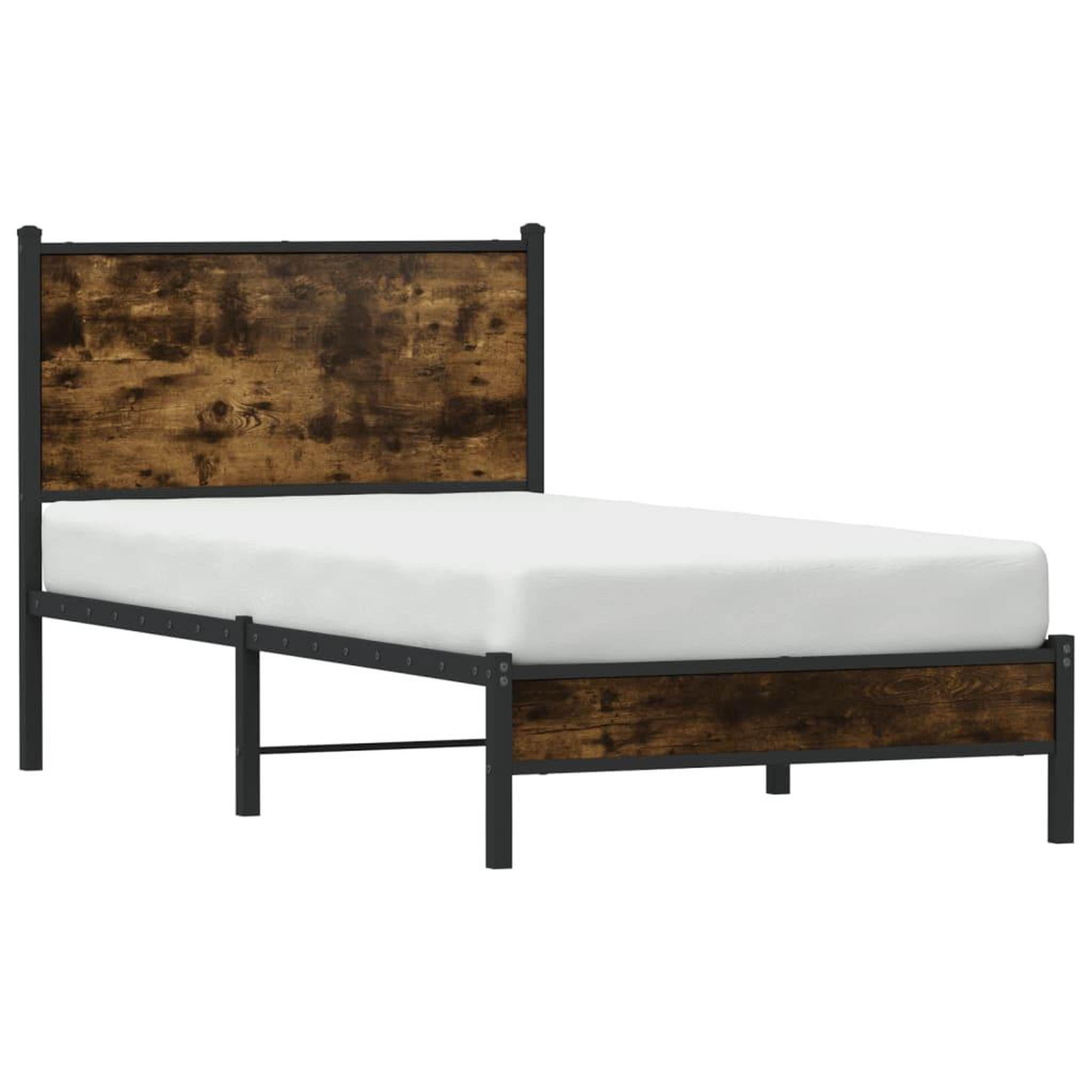 Voir la diapositive 4 : VIDAXL Cadre de lit en metal sans matelas chene fume 90x190 cm