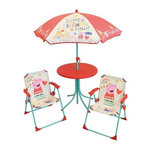 Fun House FUN HOUSE Peppa Pig Salon de jardin - 1 table H.46xø46cm, 2 chaises H.53xl.38,5xP.37,5 cm et 1 parasol H.125 x ø100 cm - Pour
