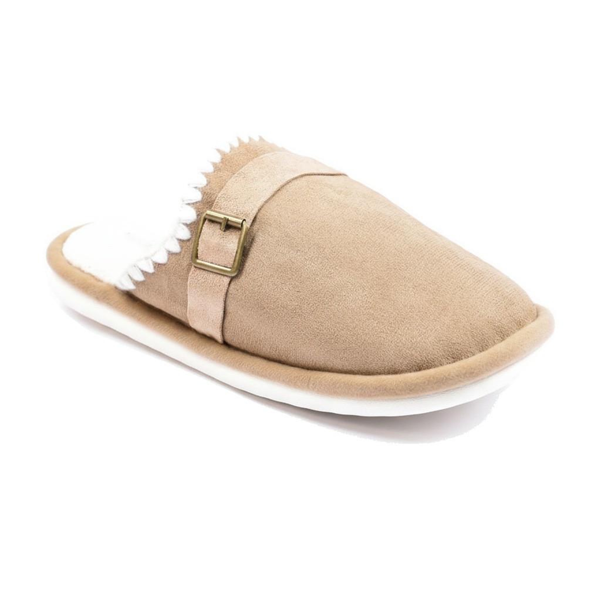 Voir la diapositive 1 : OZABI OZABI Mules Femme, Aspect Daim, Broderie Scandinave, Doublure Fourrure