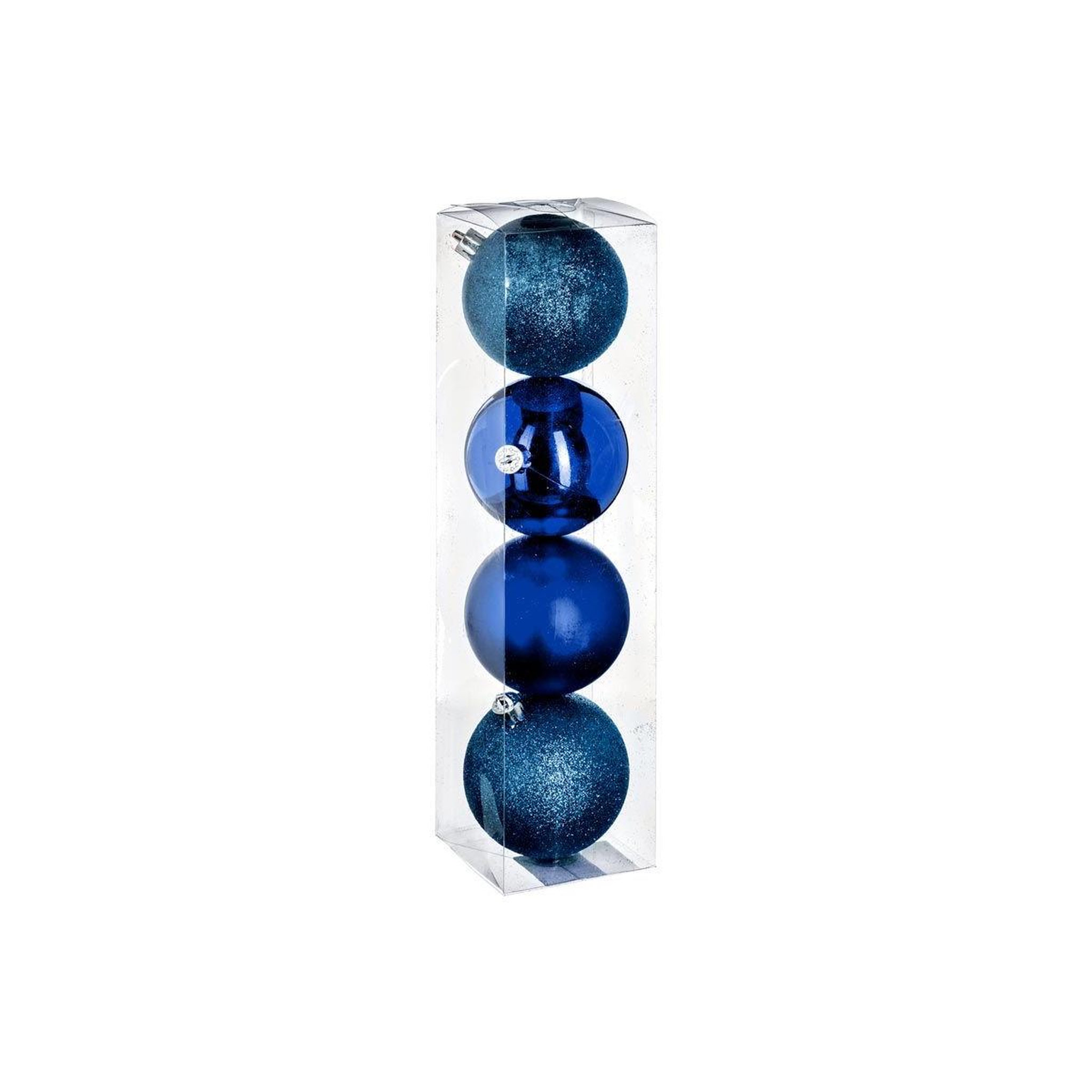 FEERIC LIGHT & CHRISTMAS Lot de 4 boules de noël  colorama  8cm bleu nuit