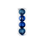FEERIC LIGHT & CHRISTMAS Lot de 4 Boules de Noël  Colorama  8cm Bleu Nuit