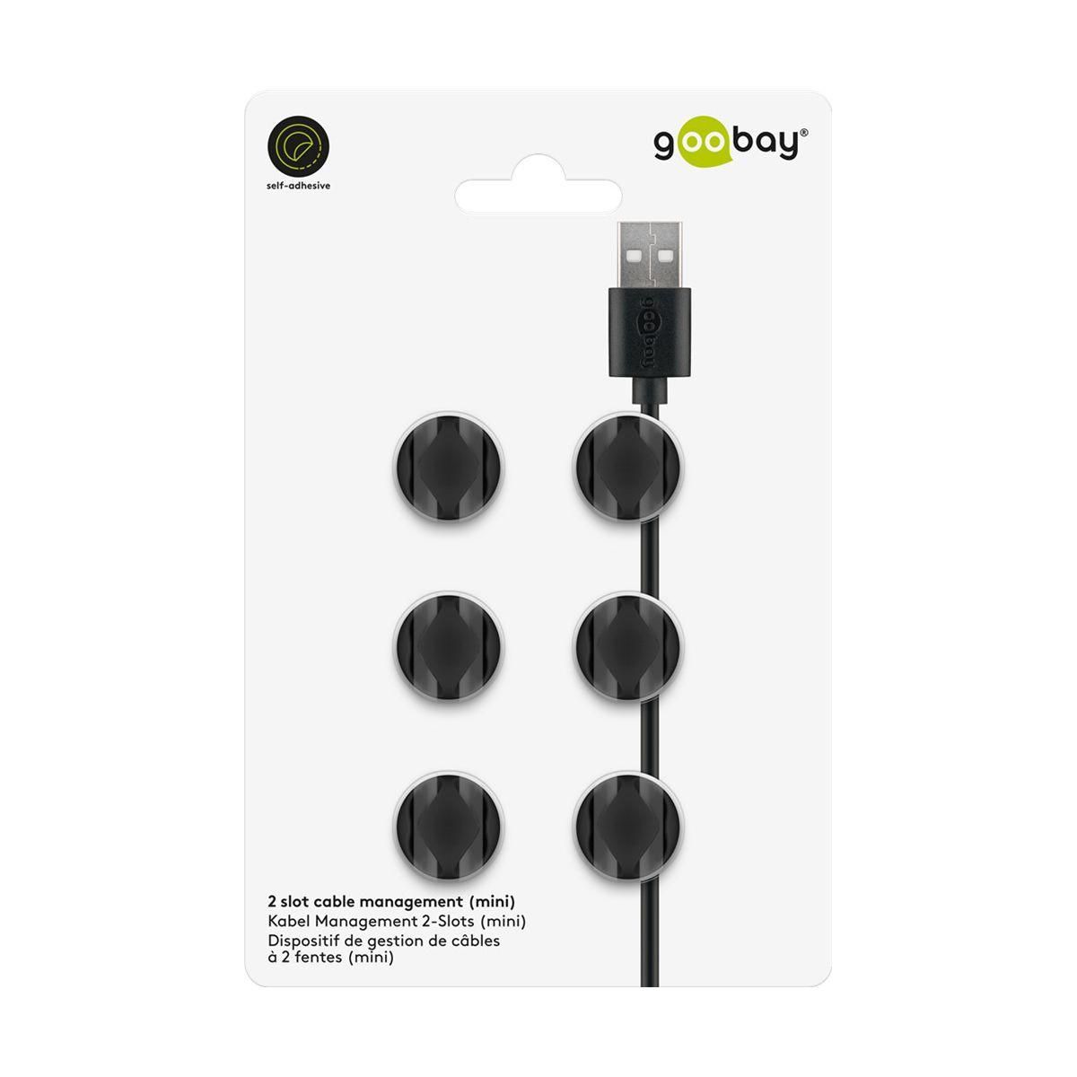 GOOBAY Serre-câble Cable Guide (2) Noir x6