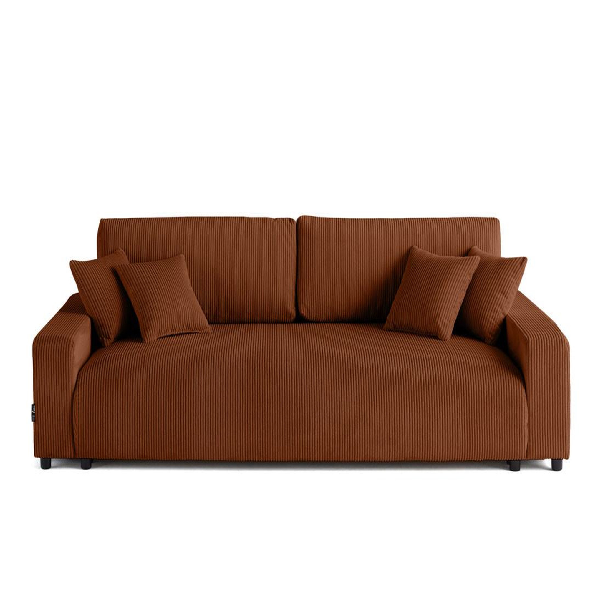 Voir la diapositive 4 : LISA DESIGN Pivoine - canapé droit 3 places - convertible avec coffre - en velours côtelé