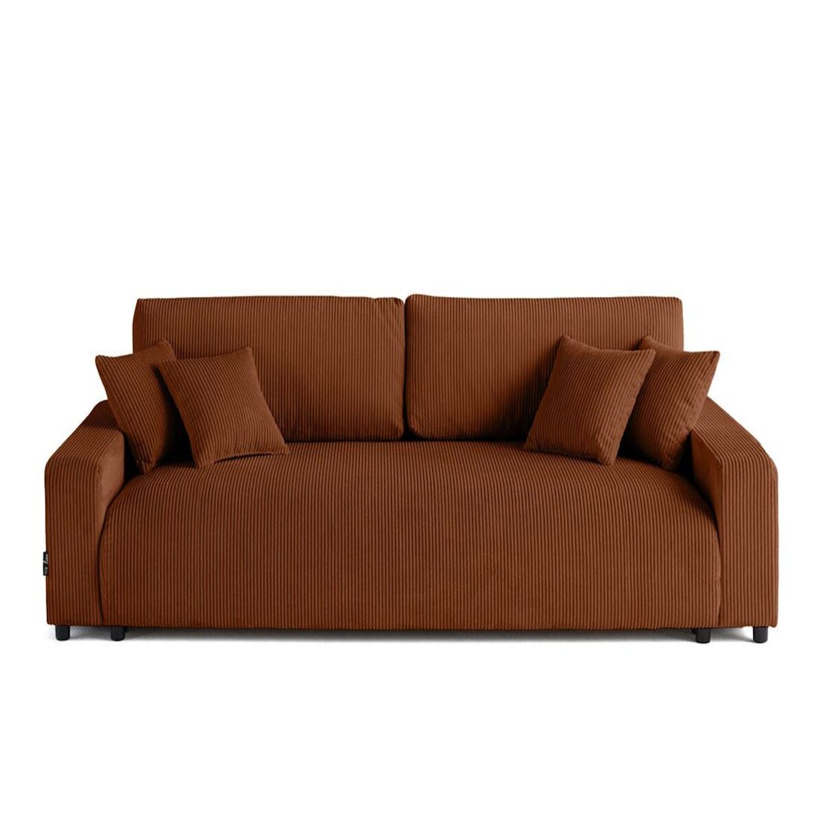 LISA DESIGN Pivoine - canapé droit 3 places - convertible avec coffre - en velours côtelé