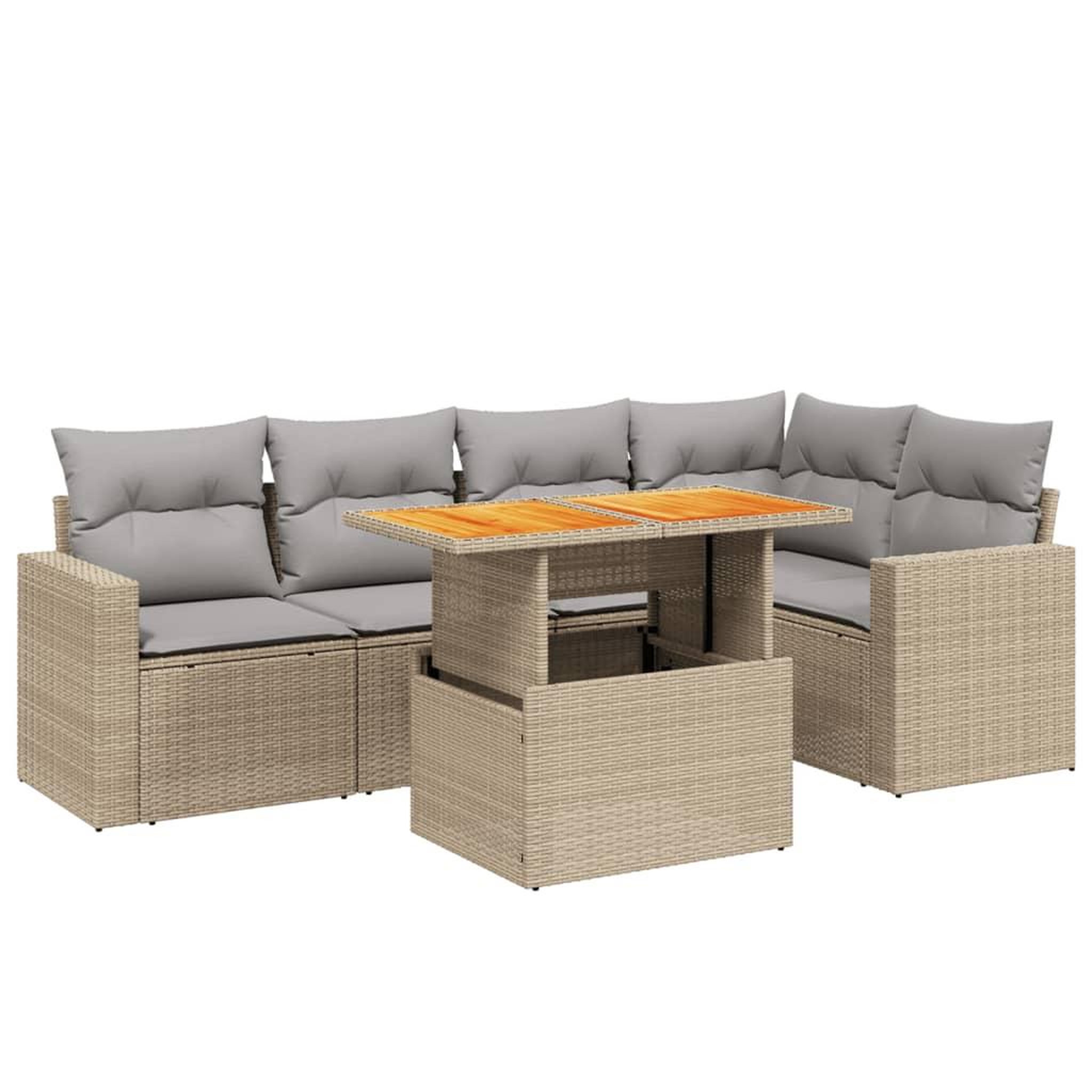 Voir la diapositive 2 : VIDAXL Salon de jardin avec coussins 6 pcs beige resine tressee