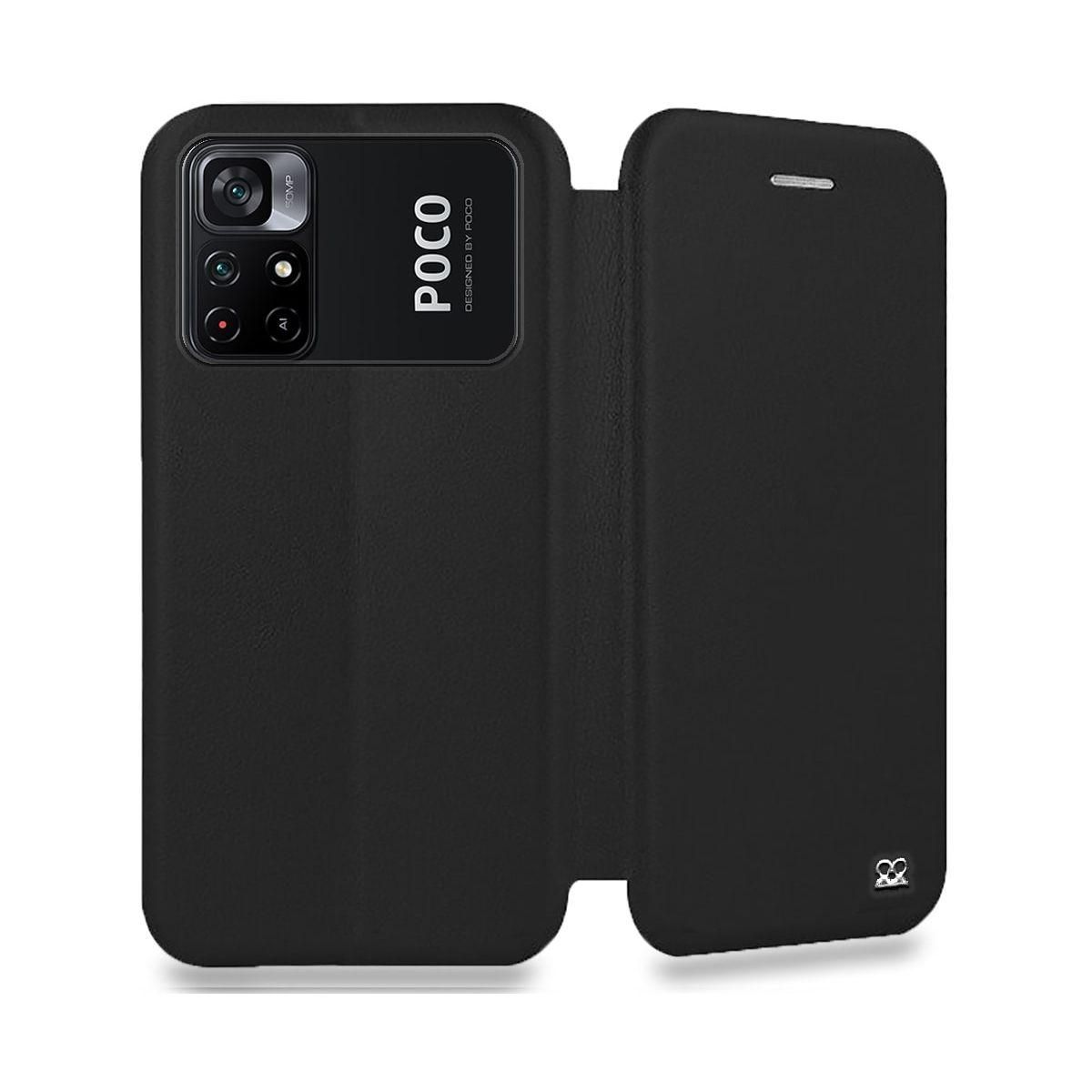 IBROZ Etui Xiaomi Poco M4 Pro 4G Cuir Noir