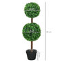 Voir la diapositive 3 : HOMCOM Lot de 2 buis artificiel double boules - cailloux et pot inclus - H.90 cm PE vert