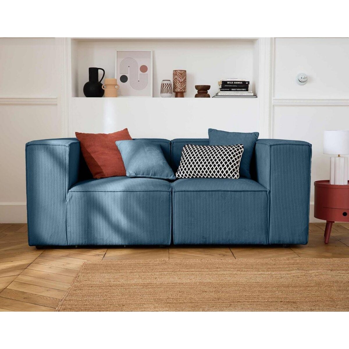 LISA DESIGN Arty - canapé modulable 2 places - en velours côtelé
