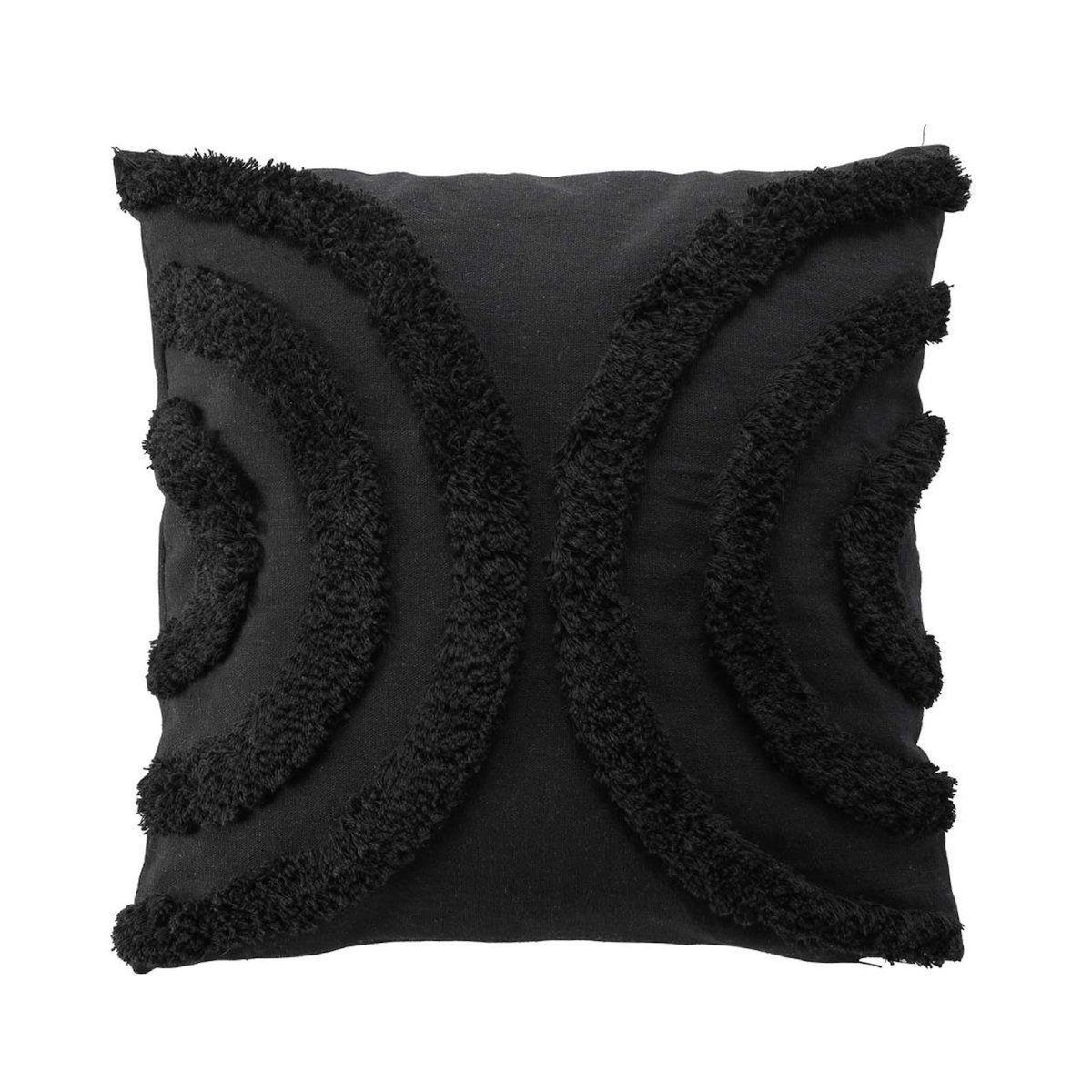Paris Prix Coussin Déco Tufté  Zita  40x40cm Noir