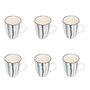 Voir la diapositive 1 : SECRET DE GOURMET Lot de 6 Mugs en Porcelaine  Umami Rayure  31cl Bleu