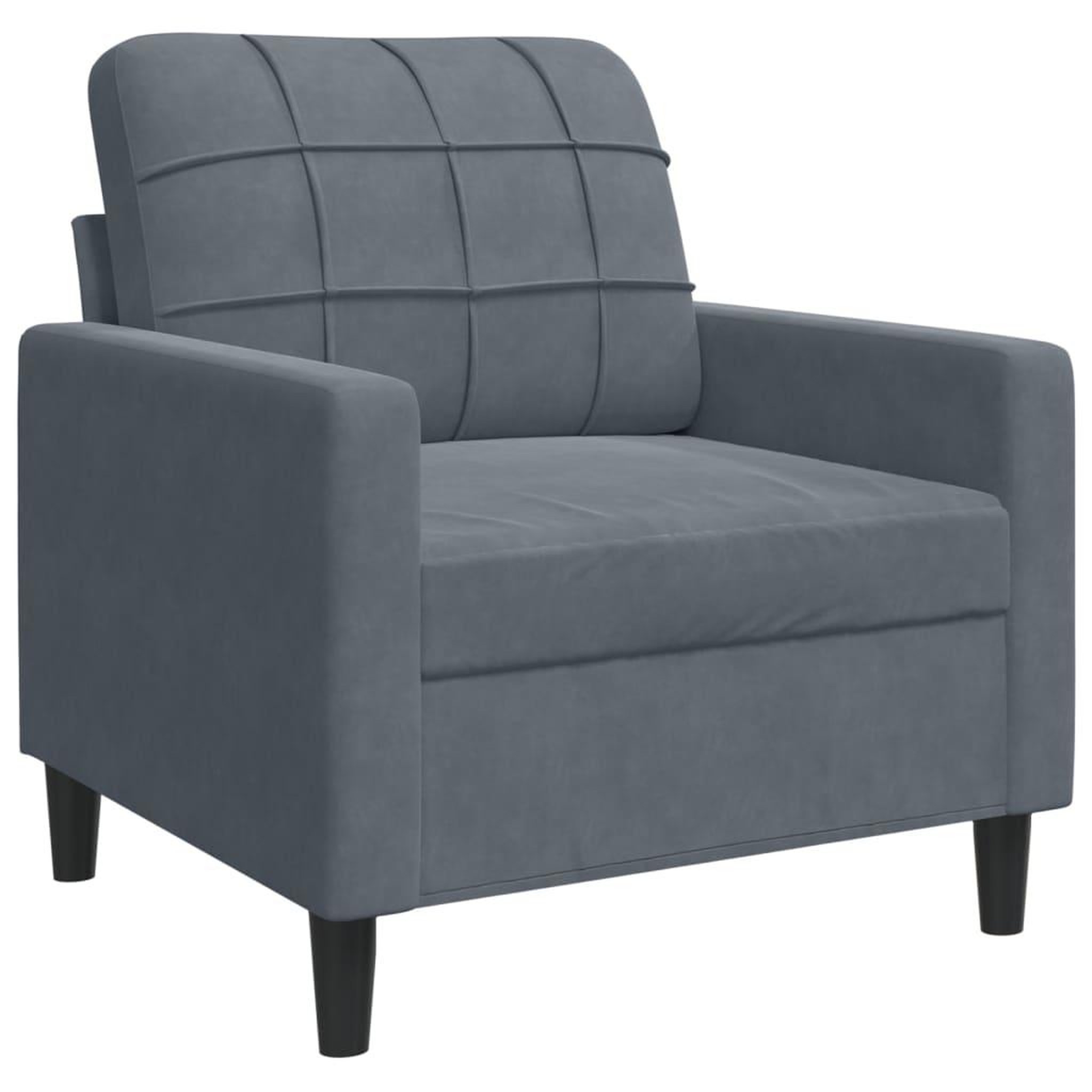 Voir la diapositive 5 : VIDAXL Ensemble de canapes 3 pcs avec coussins Gris fonce Velours