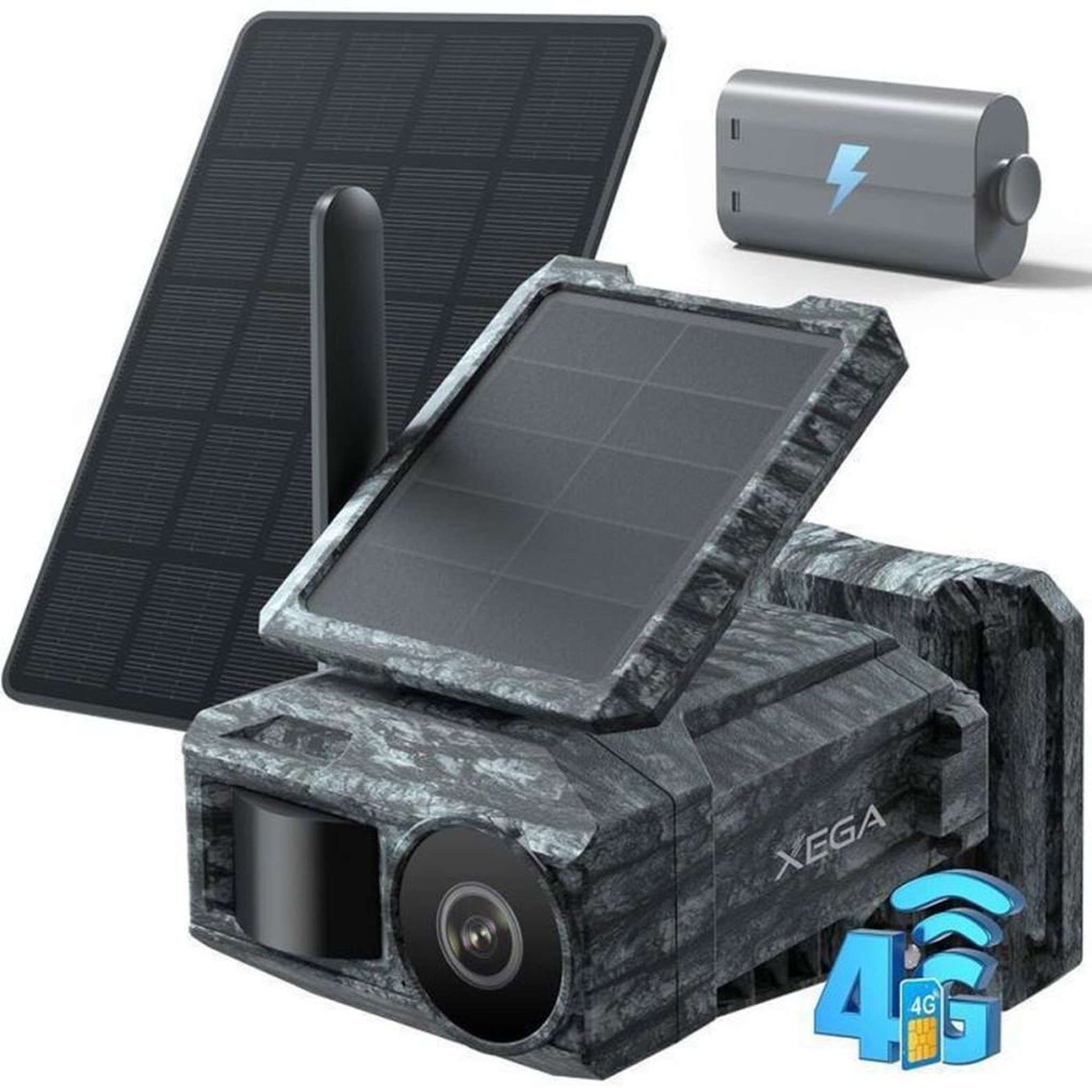Caméra de surveillance extérieure sans fil solaire 4G 5MP avec zoom optique x30, vision nocturne 150 m, détection humaine, audio bidirectionnel, IP66