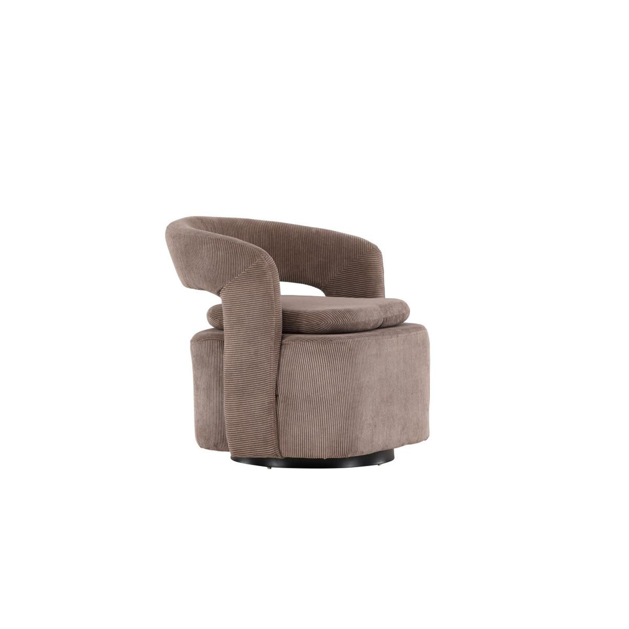 Voir la diapositive 3 : Paris Prix Fauteuil design en tissu  laurel  75cm marron