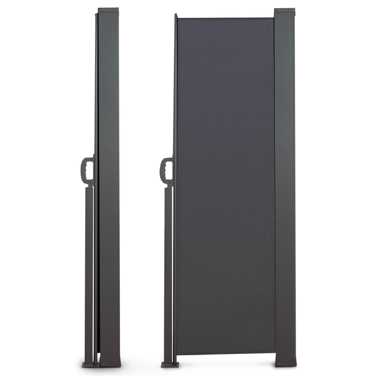 ID MARKET Paravent extérieur rétractable 180 x 500 CM gris anthracite store latéral