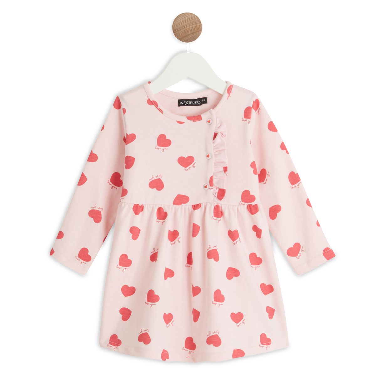 INEXTENSO Robe c&oelig;ur rose bébé fille 
