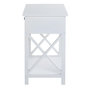 Voir la diapositive 4 : Paris Prix Table d'Appoint 1 Tiroir Design  Guda  60cm Blanc
