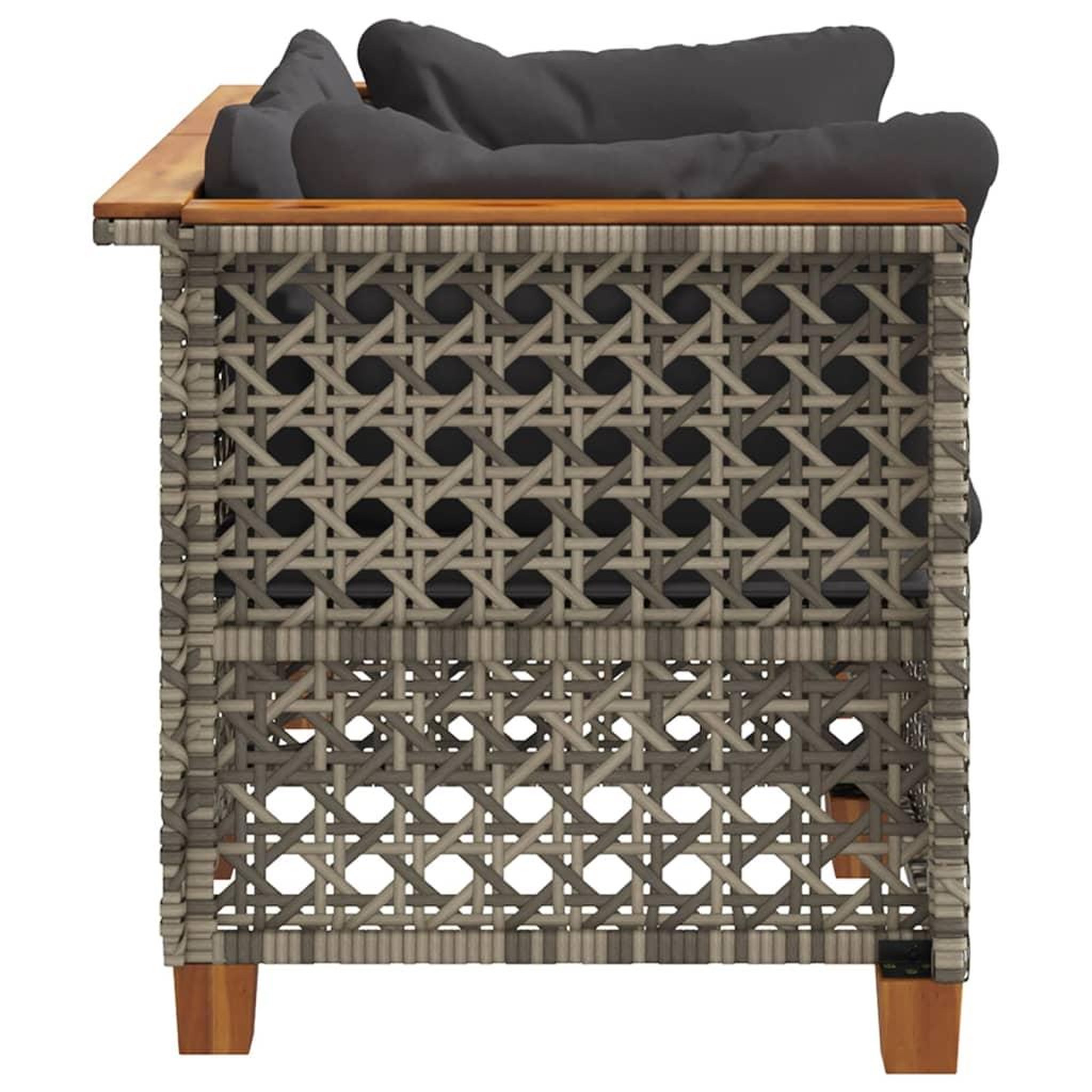 Voir la diapositive 5 : VIDAXL Canapes d'angle de jardin et coussins 2 pcs gris resine tressee