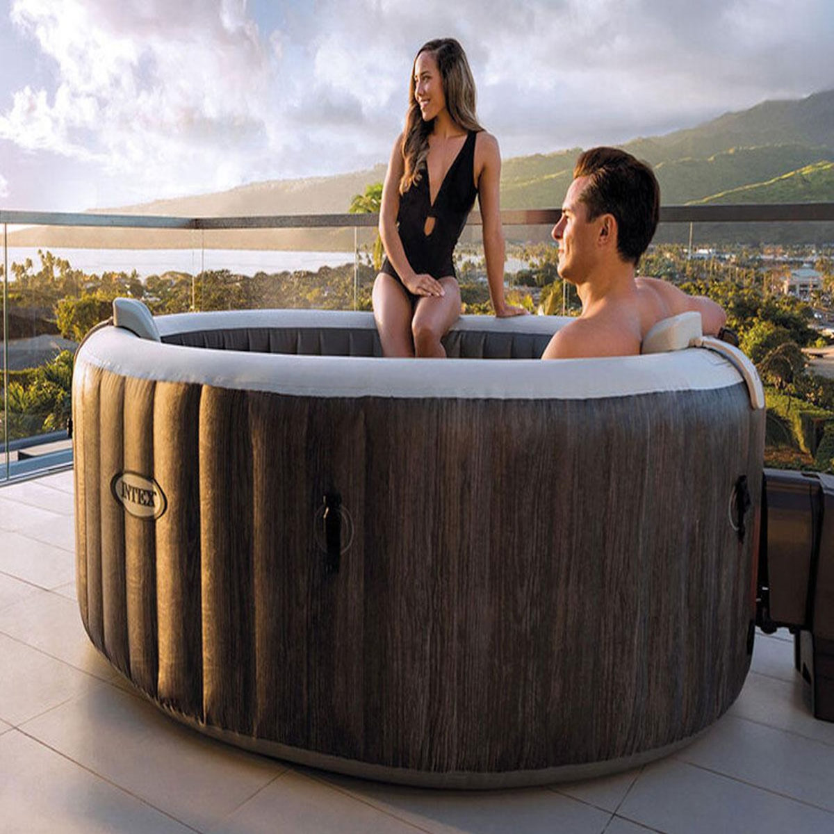 INTEX Spa gonflable PureSpa Baltik rond Bulles 4 places - Intex