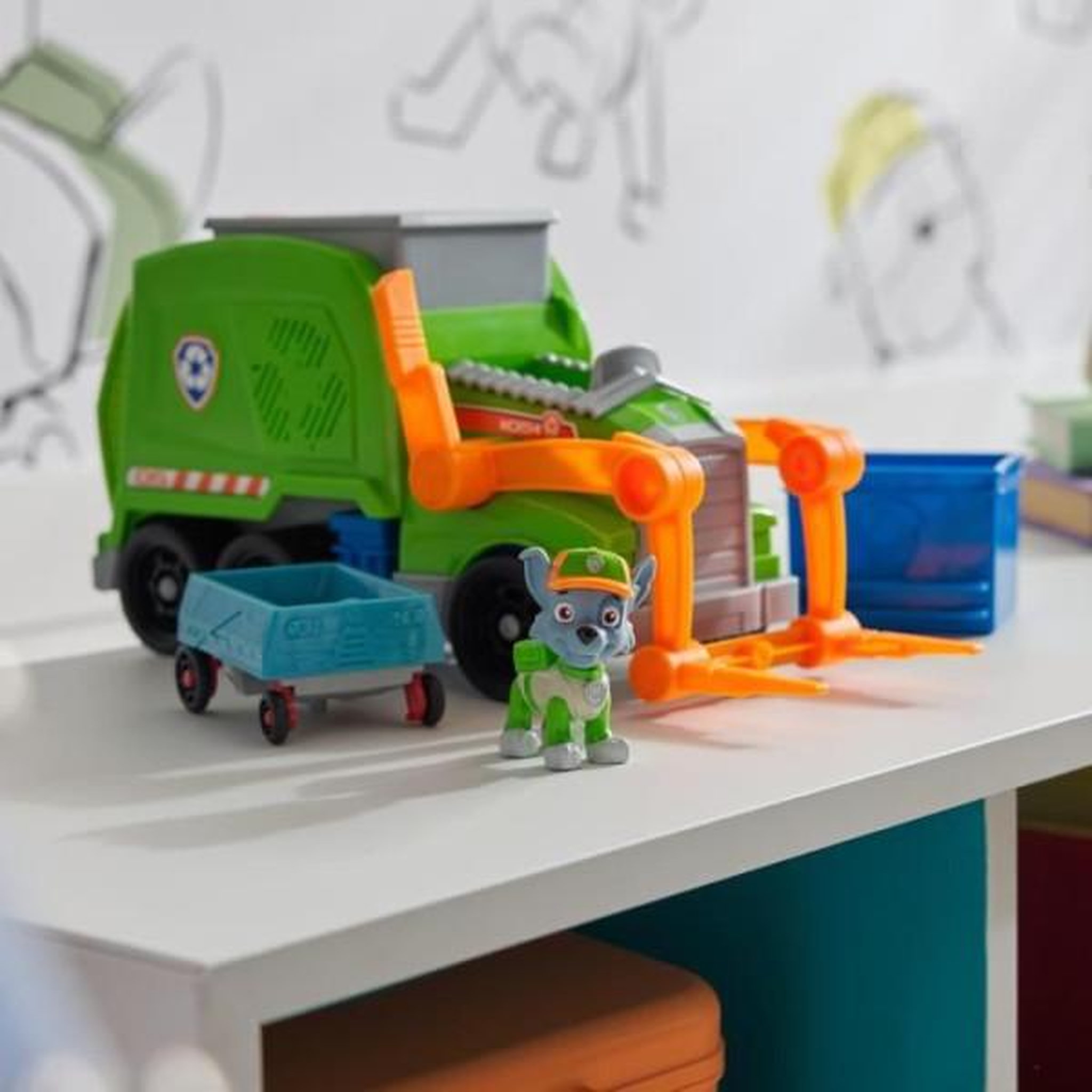 Voir la diapositive 4 : PAW PATROL Camion avec Figurine Rocky Paw Patrol Pat'Patrouille Crush N Roll