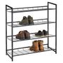 Voir la diapositive 1 : IDIMEX Étagère à chaussure ORDO, meuble à chaussure, rangement porte-chaussure à 4 niveaux en métal
