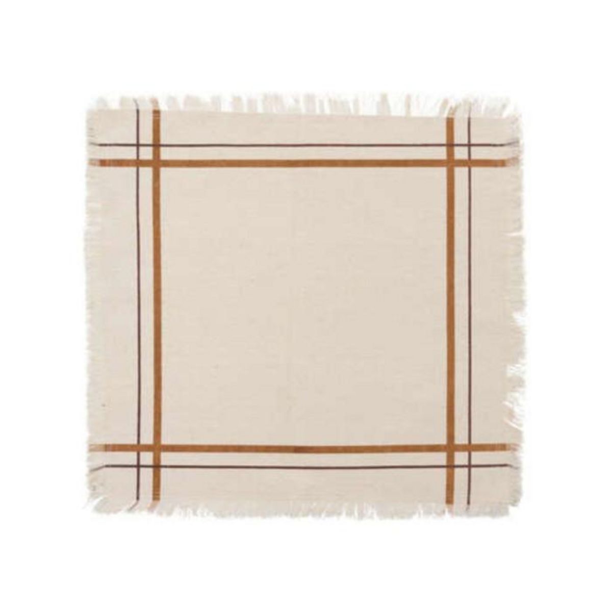 ATMOSPHERA Lot de 2 Serviettes de Table Rayé  Maha  40x40cm Beige