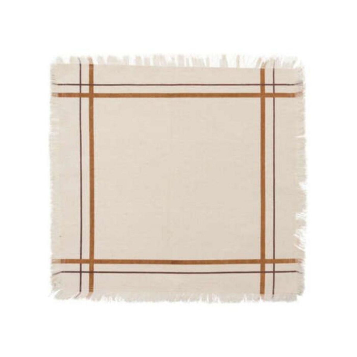 ATMOSPHERA Lot de 2 Serviettes de Table Rayé  Maha  40x40cm Beige