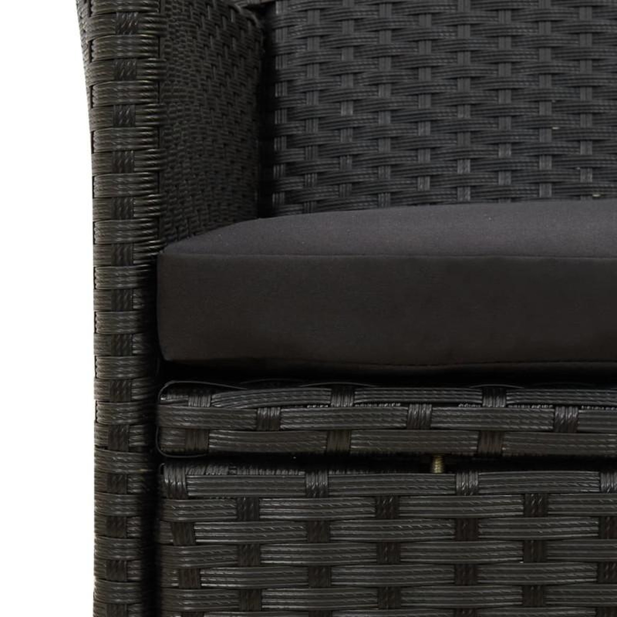 Voir la diapositive 6 : VIDAXL Chaises de jardin lot de 2 avec coussins Résine tressée Noir