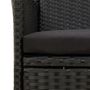 Voir la diapositive 6 : VIDAXL Chaises de jardin lot de 2 avec coussins Résine tressée Noir