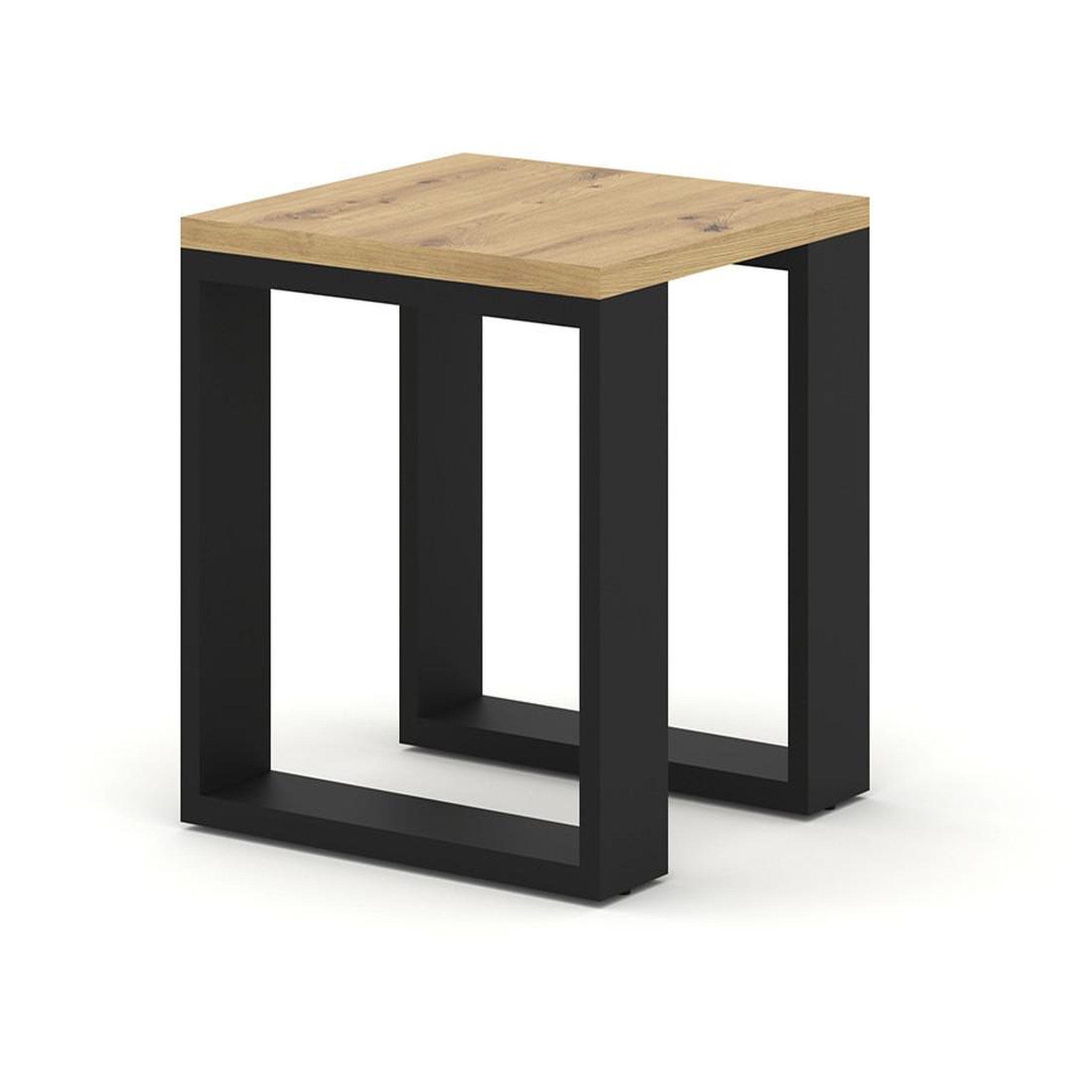 Voir la diapositive 3 : BEST MOBILIER Donnely - lot de 2 tables basses - effet bois et noir - 60 et 38 cm