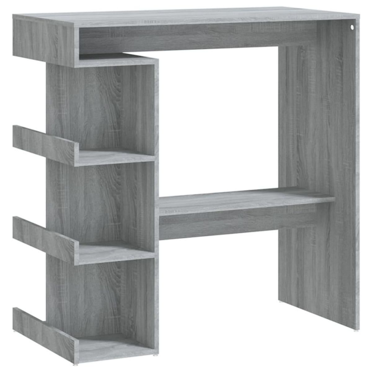 VIDAXL Table de bar et etagere de rangement Sonoma gris 100x50x101,5cm