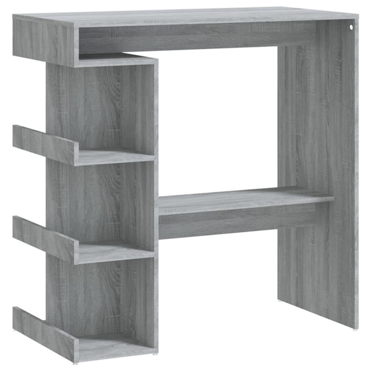 VIDAXL Table de bar et etagere de rangement Sonoma gris 100x50x101,5cm