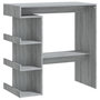 Voir la diapositive 2 : VIDAXL Table de bar et etagere de rangement Sonoma gris 100x50x101,5cm