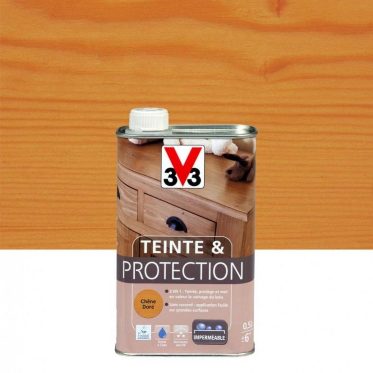 CENTRALE BRICO Teinte et protection V33, 0.5 l, chêne doré mat