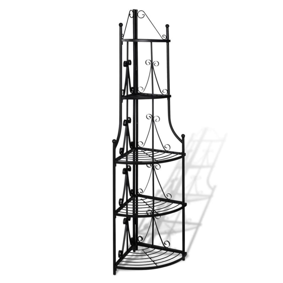 VIDAXL Etagere d'angle pour plantes en noir
