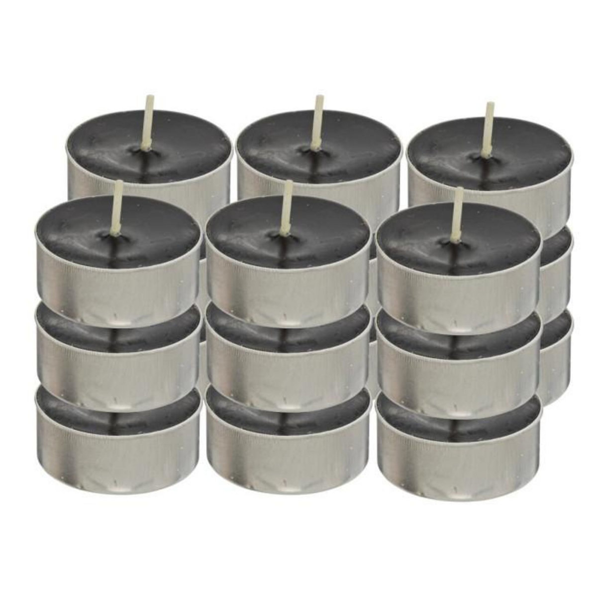 ATMOSPHERA Lot de 18 Bougies Chauffe-Plat  Hugo  3,7cm Noir