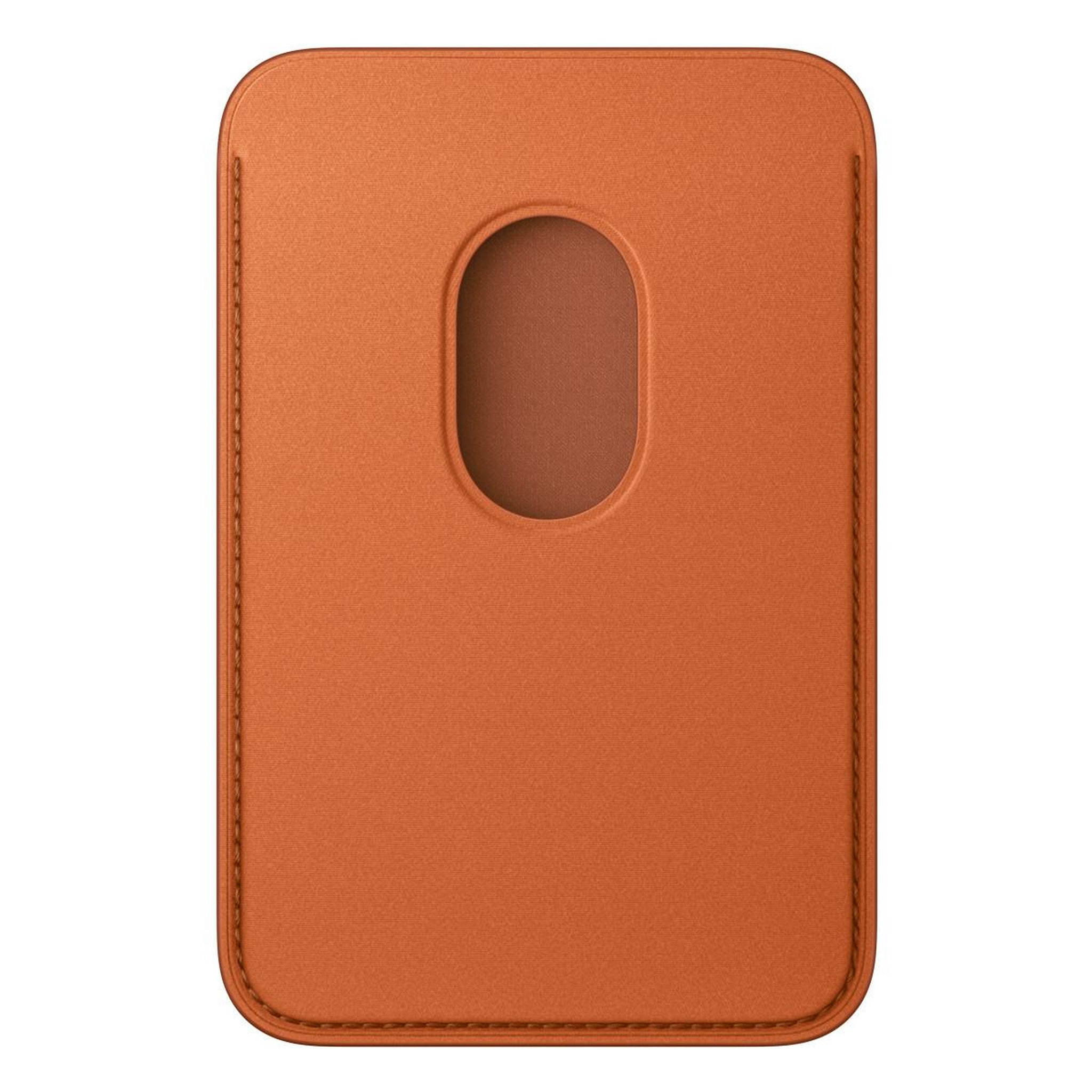 Voir la diapositive 3 : APPLE Porte-cartes magsafe tissage fin roux orange