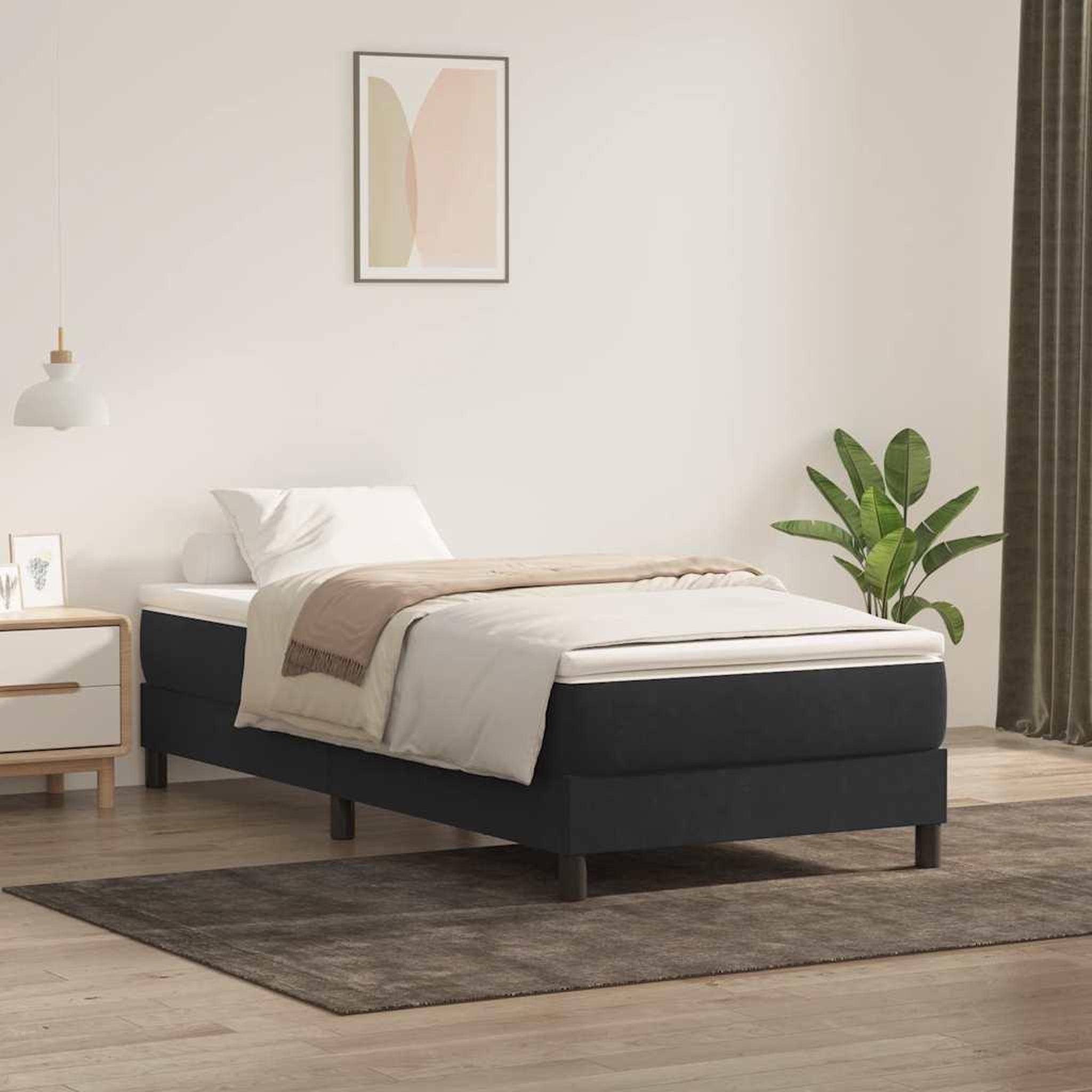 Voir la diapositive 4 : VIDAXL Sommier a lattes de lit sans matelas noir 100x210 cm velours