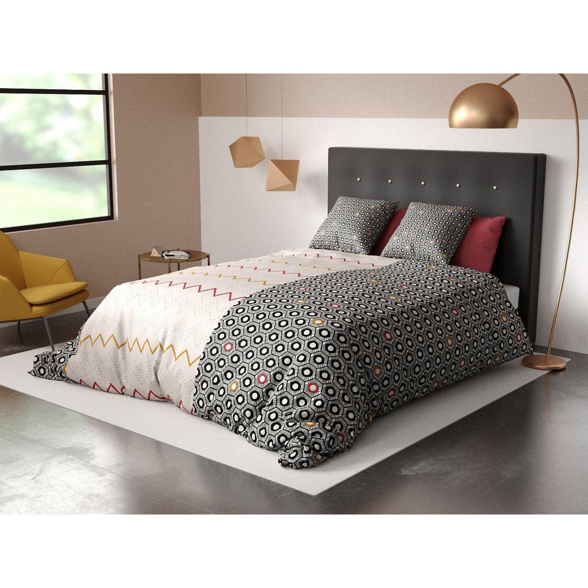 Les Ateliers du Linge Parure housse de couette 100% coton 57fils-himba black