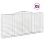 Voir la diapositive 2 : VIDAXL Paniers a gabions arques 9 pcs 400x50x180/200 cm Fer galvanise