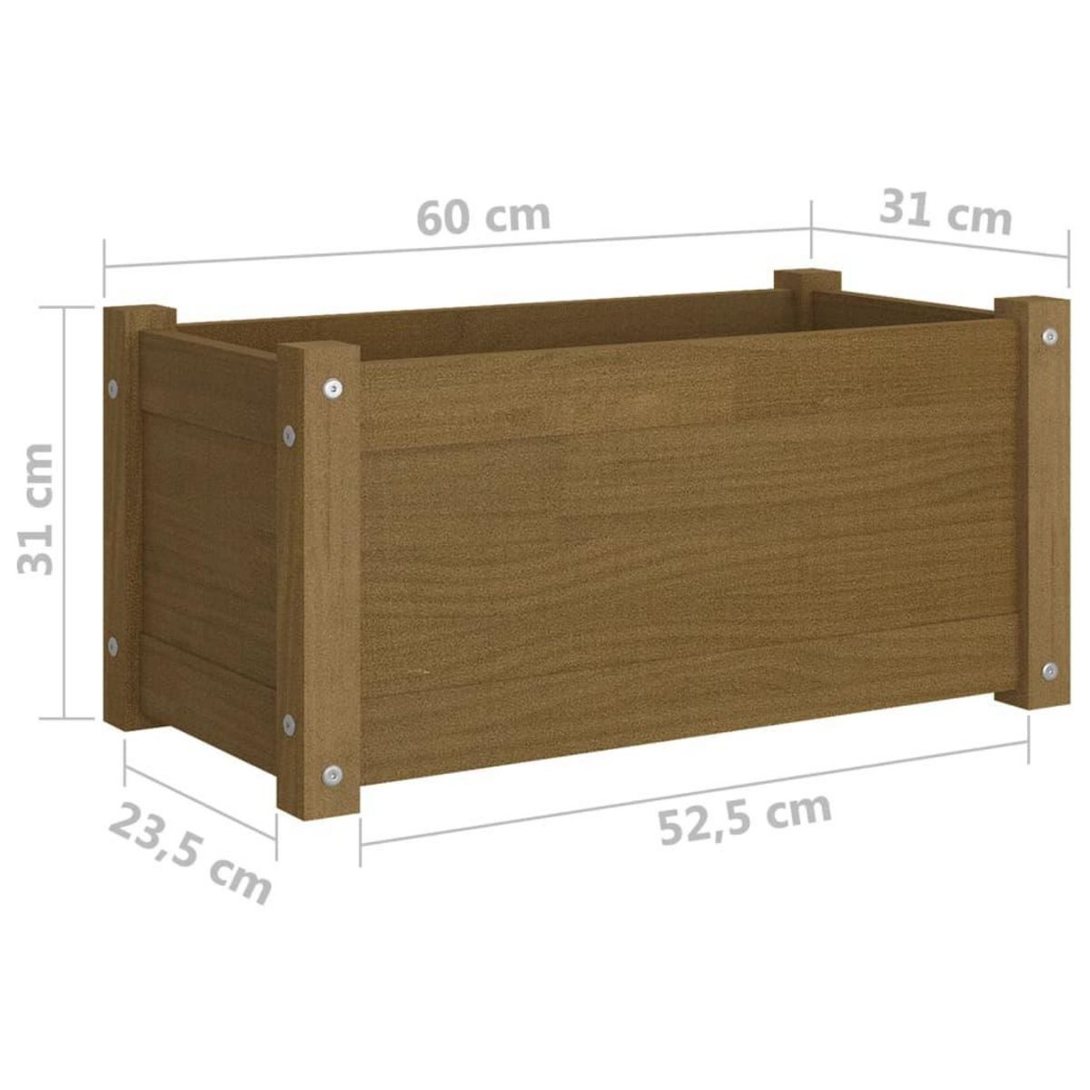 VIDAXL Jardiniere d'exterieur Marron miel 60x31x31 cm Bois de pin